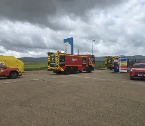 Un total de 50 efectivos de los grupos de emergencia participan en el simulacro del Plan de Emergencia Exterior de Exolum en Almodóvar del Campo