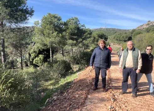 El delegado provincial de Desarrollo Sostenible durante su visita al monte público 'Quinto de Enmedio'