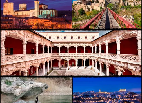 Imágenes de diferentes lugares de las cinco provincias de Castilla-La Mancha