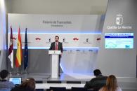 El consejero de Desarrollo Sostenible, José Luis Escudero, informa en rueda de prensa en el Palacio de Fuensalida sobre los acuerdos del Consejo de Gobierno en materia de transición energética.