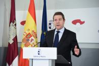 Comparecencia del presidente de Castilla-La Mancha, Emiliano García-Page, para informar sobre la videoconferencia mantenida con el presidente del Gobierno, Pedro Sánchez