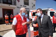 Visita al Puesto de Mando de Cruz Roja Española en La Roda
