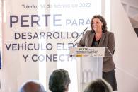 La consejera de Economía, Empresas y Empleo, Patricia Franco, inaugura la jornada informativa sobre el PERTE del Vehículo Eléctrico y Conectado.
