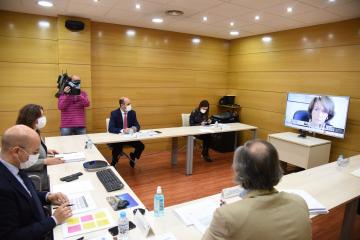 La consejera de Economía, Empresas y Empleo, Patricia Franco, preside la primera reunión de la mesa del Eje 1 del Pacto por la Reactivación Económica y el Empleo de Castilla-La Mancha.