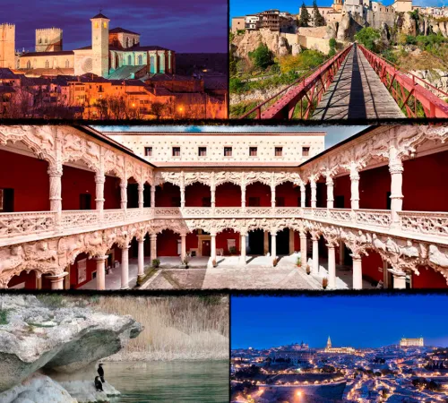 Imágenes de diferentes lugares de las cinco provincias de Castilla-La Mancha