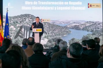 Visita, junto al ministro de Agricultura, Pesca y Alimentación, Luis Planas, las obras de transformación en regadío de las zonas regables de Leganiel (Cuenca) e Illana (Guadalajara)