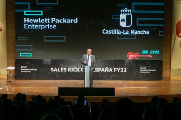 El consejero de Hacienda y Administraciones Públicas, Juan Alfonso Ruiz Molina, ha intervenido en la sesión plenaria de la convención anual DE la multinacional Hewlett Packard Enterprise