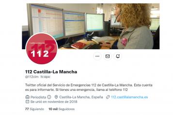 El Servicio de Emergencias 1-1-2 de Castilla-La Mancha supera los 10.000 seguidores en Twitter