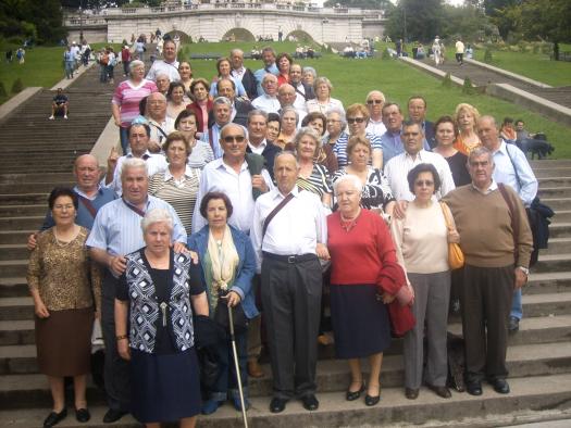 Un  grupo de personas mayores que han participado en uno de los viajes del Programa de Turismo Social