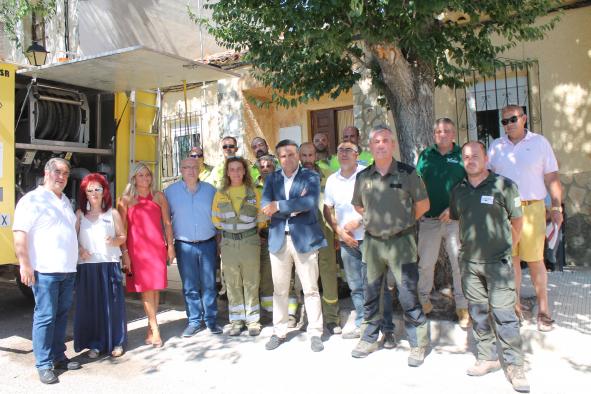 Visita de Ruiz Santos al Retén de Infocam en Casas de Lázaro