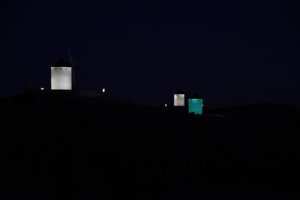 Inauguración de la nueva iluminación de los molinos de Herencia