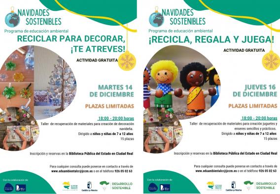 El Gobierno de Castilla-La Mancha pone en marcha un año más en Ciudad Real el programa de sensibilización ambiental “Navidades sostenibles”