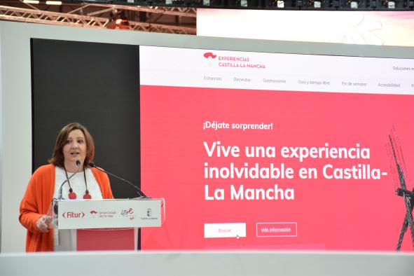 La consejera de Economía, Empresas y Empleo, Patricia Franco, presenta la nueva plataforma digital de servicios turísticos de Castilla-La Mancha