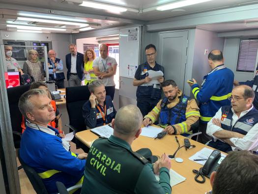Unos 80 efectivos y 25 vehículos de emergencia han participado en un simulacro a gran escala en la empresa BASF