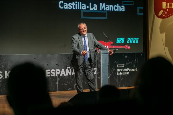 El consejero de Hacienda y Administraciones Públicas, Juan Alfonso Ruiz Molina, ha intervenido en la sesión plenaria de la convención anual DE la multinacional Hewlett Packard Enterprise