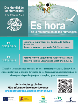 El Gobierno regional organiza un programa de actividades para conmemorar el Día Mundial de los Humedales en los espacios naturales de la región