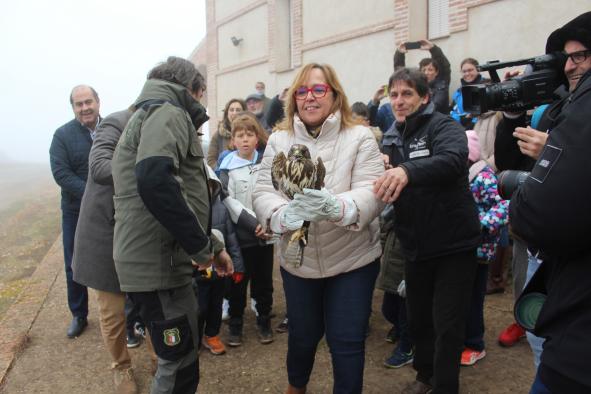 El Gobierno de Castilla-La Mancha libera un ejemplar de busardo ratonero en el entorno de la ermita de San Isidro de Ballesteros de Calatrava