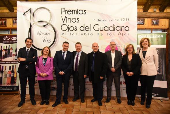 El presidente de Castilla-La Mancha clausura en Villarrubia de los Ojos #CiudadReal la gala de los Premios Nacionales ‘Vinos Ojos del Guadiana’, que organiza la Cooperativa ‘El Progreso’
