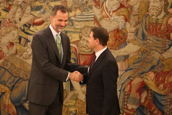 Recepción del Rey Felipe VI al Presidente Page en el Palacio de la Zarzuela