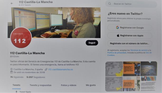 El Servicio de Emergencias 1-1-2 de Castilla-La Mancha supera los 9.000 seguidores en Twitter