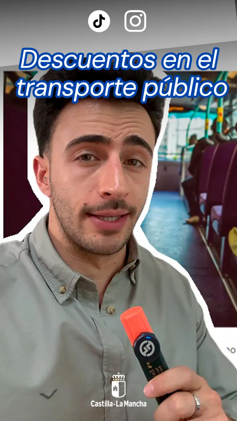 Imagen de portada del vídeo de Tik Tok sobre descuentos en el transporte público