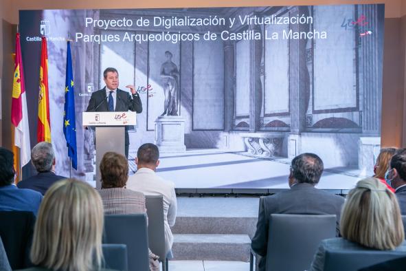 Presentación del proyecto de digitalización y virtualización de los parques arqueológicos de Castilla-La Mancha, en el Parque Arqueológico de Carranque I